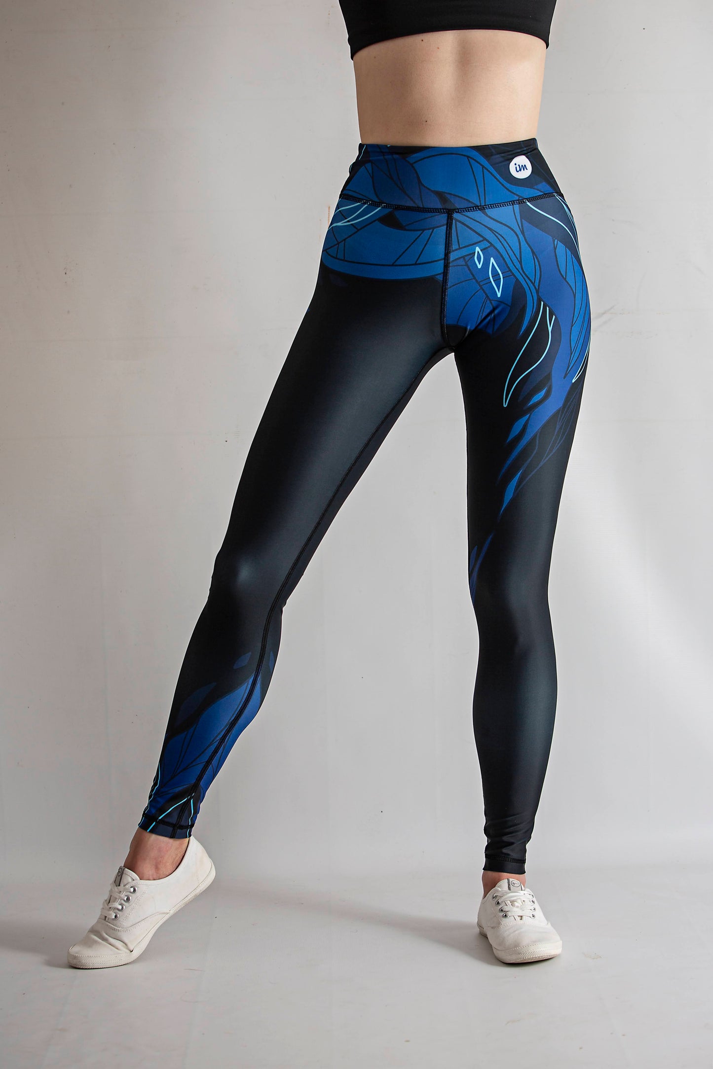 Leggings Floral Form-Fit (Black)