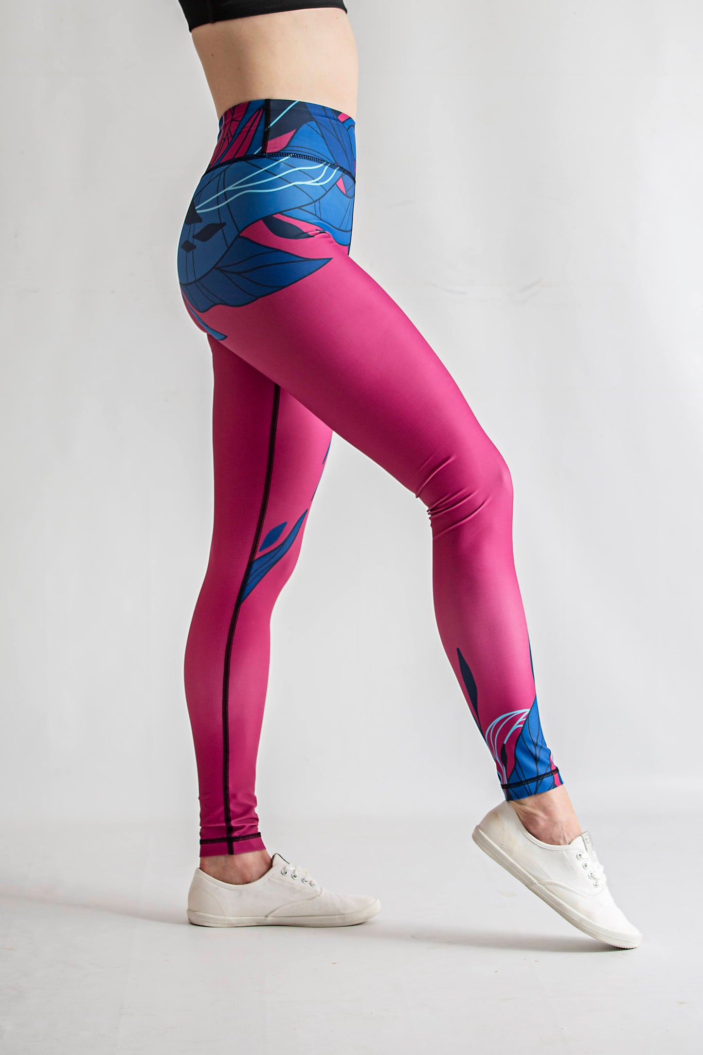 Leggings Floral Form-Fit (Pink)